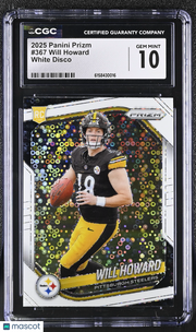 2025 Panini Prizm Will Howard White Disco Rookie #367 CGC 10 Pittsburgh Steelers