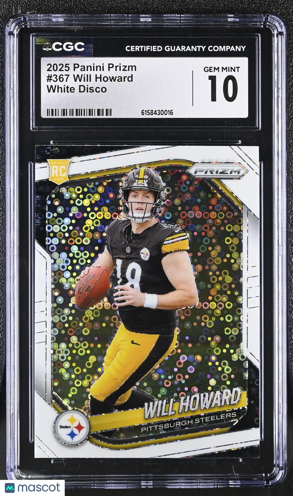 2025 Panini Prizm Will Howard White Disco Rookie #367 CGC 10 Pittsburgh Steelers
