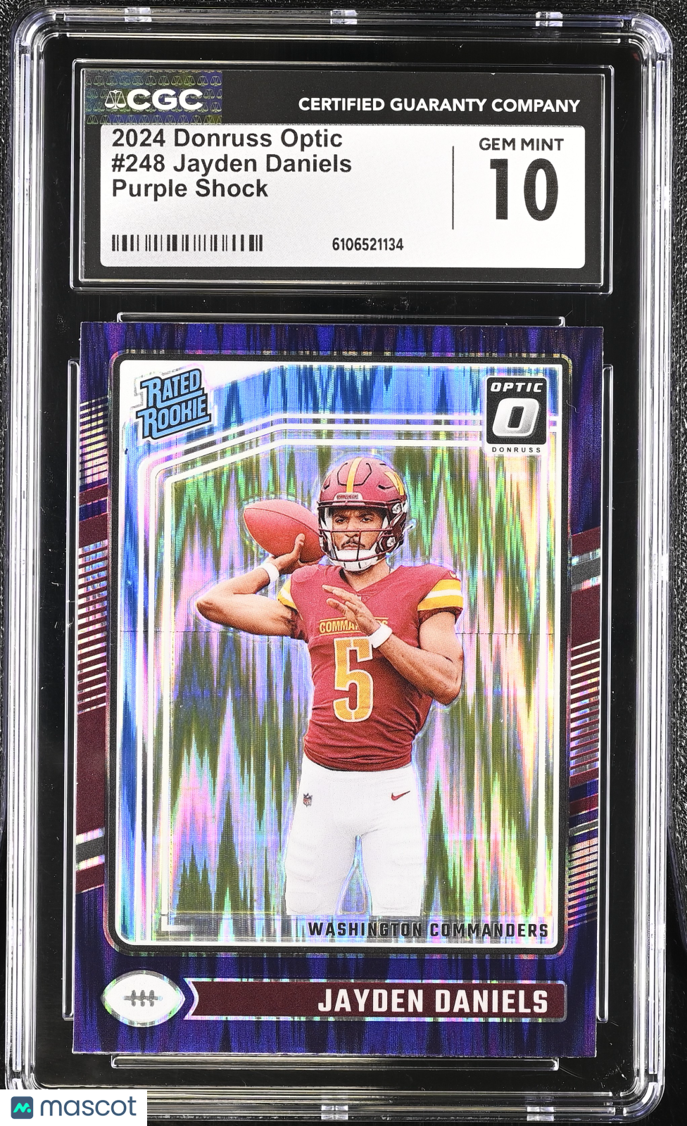 2024 Donruss Optic Jayden Daniels Purple Shock Rookie #248 CGC 10 Commanders