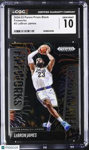 2024-25 Panini Prizm Black LeBron James Fireworks #3 CGC 10 Los Angeles Lakers