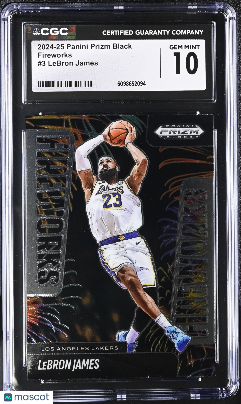 2024-25 Panini Prizm Black LeBron James Fireworks #3 CGC 10 Los Angeles Lakers
