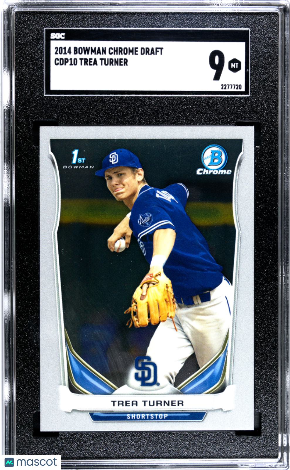 2014 Bowman Chrome Draft Trea Turner Rookie #CDP10 SGC 9 San Diego Padres