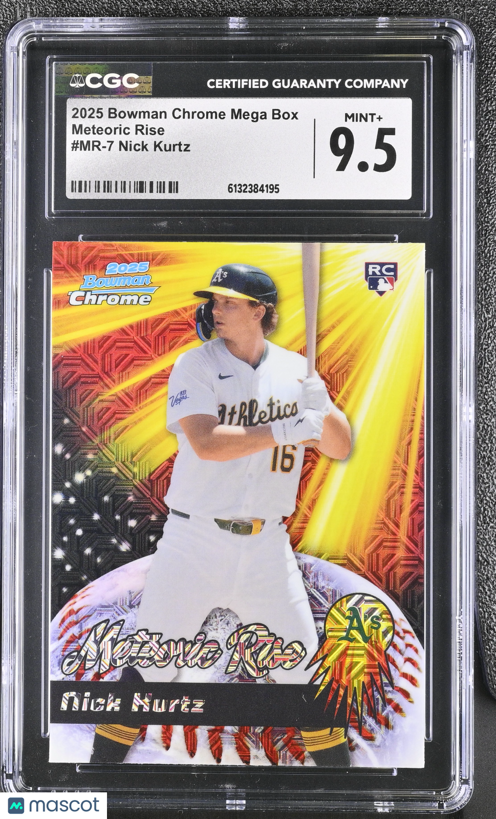 2025 Bowman Chrome Mega Box Nick Kurtz Rookie Meteoric Rise #7 CGC 9.5 Athletics