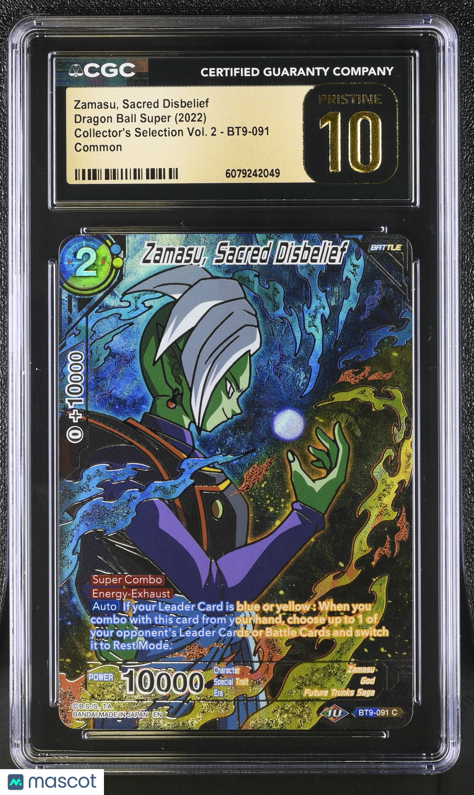 2022 Dragon Ball Super Collector's Selection Vol. 2 Zamasu, Sacred Disbelief CGC 10 #BT9-091