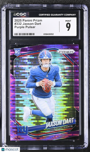 2025 Panini Prizm Jaxson Dart Purple Pulsar Rookie #332 CGC 9 New York Giants