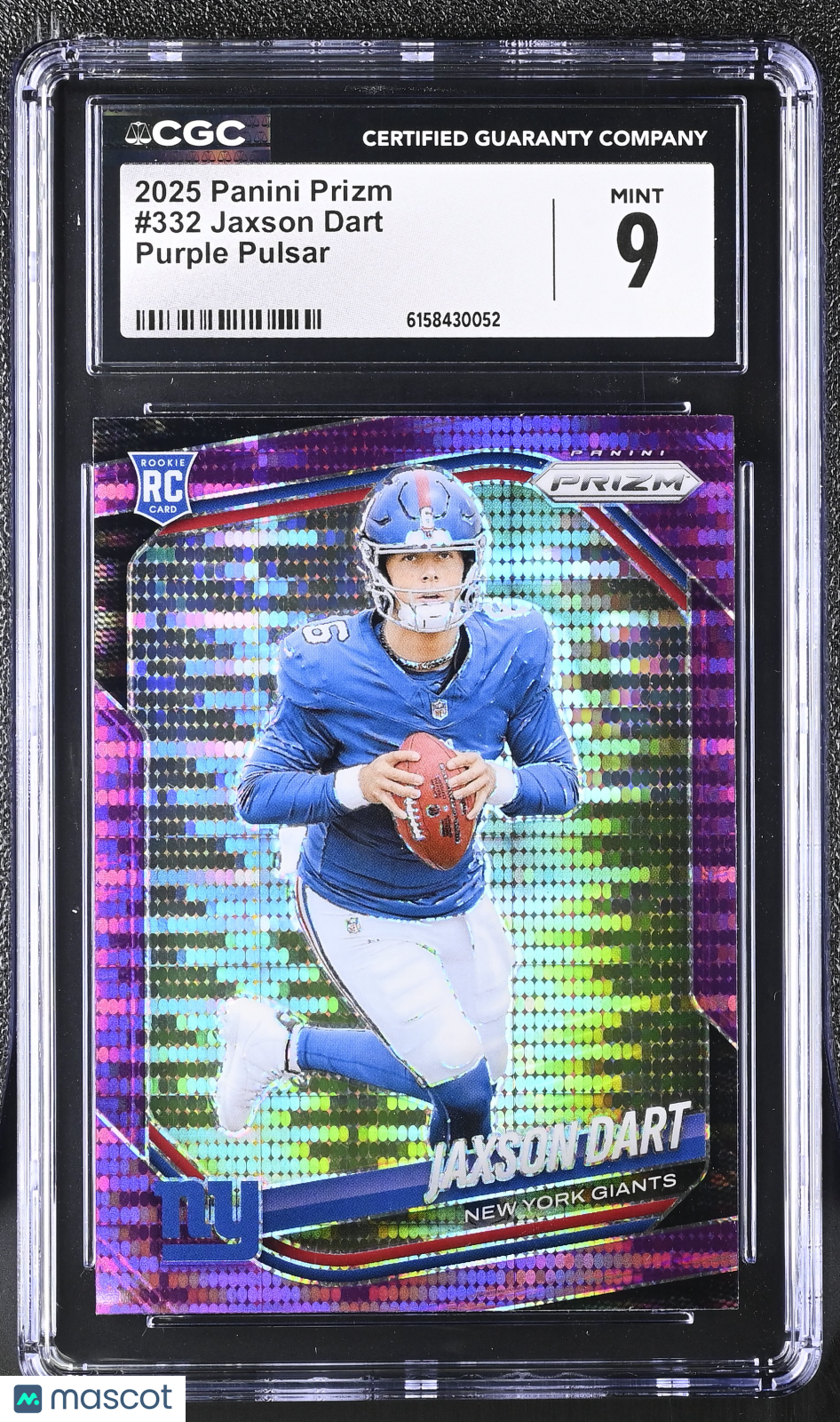 2025 Panini Prizm Jaxson Dart Purple Pulsar Rookie #332 CGC 9 New York Giants
