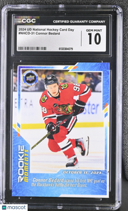 2024 UD Nat'l Hockey Card Day Connor Bedard Rookie #NHCD-31 CGC 10 Blackhawks