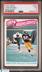 1975 Topps Lynn Swann Highlights Rookie #459 PSA 5 Pittsburgh Steelers