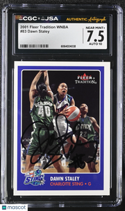 2001 Fleer Tradition WNBA Dawn Staley Auto Autograph #83 CGC 7.5 JSA Sting
