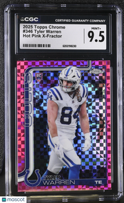 2025 Topps Chrome Tyler Warren Hot Pink X-Fractor Rookie #346 CGC 9.5 Colts
