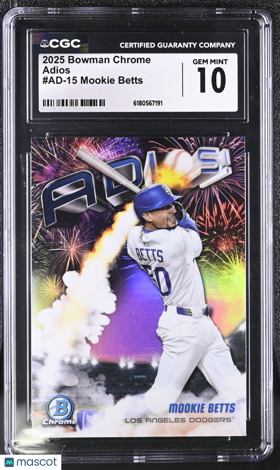 2025 Bowman Chrome Mookie Betts Adios #AD-15 CGC 10 Los Angeles Dodgers