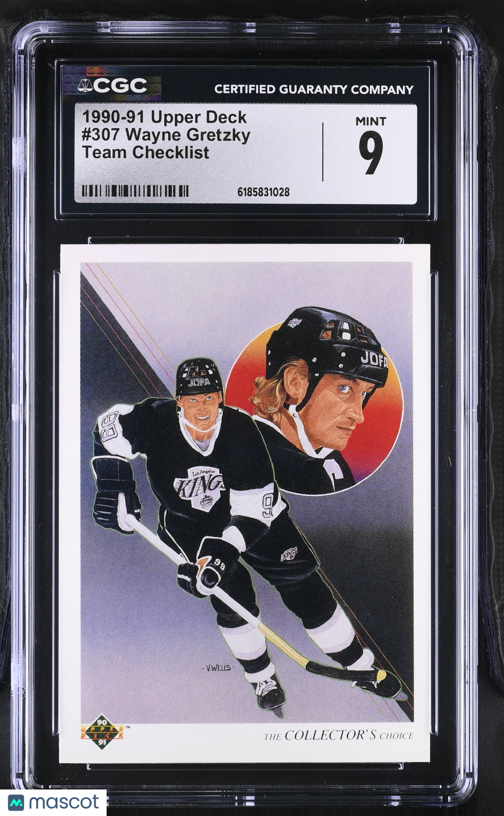 1990-91 Upper Deck Wayne Gretzky Team Checklist #307 CGC 9 Los Angeles Kings