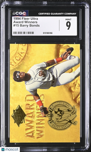 1994 Fleer Ultra Barry Bonds Award Winners #15 CGC 9 San Francisco Giants