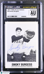1977 Tcma Renata Galasso Smoky Burgess Auto #6 CGC Authentic JSA Pirates
