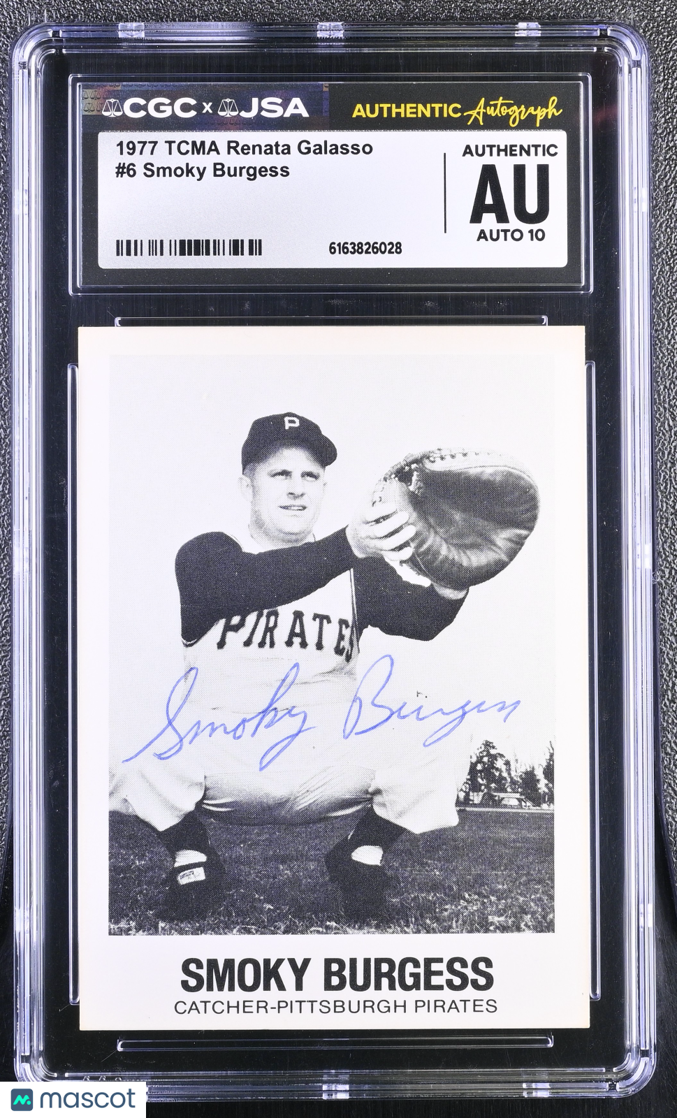 1977 Tcma Renata Galasso Smoky Burgess Auto #6 CGC Authentic JSA Pirates