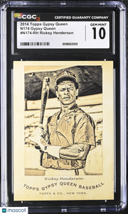 2014 Topps Gypsy Queen Rickey Henderson N174 #N174-RH CGC 10 Athletics