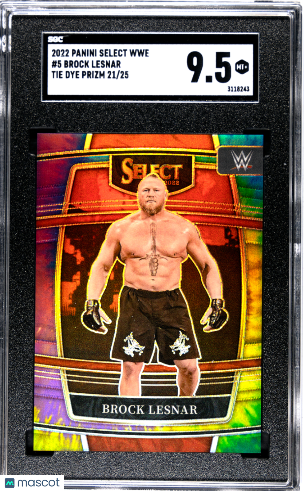 2022 Panini Select Wwe Brock Lesnar Tie Dye Prizm /25 #5 SGC 9.5