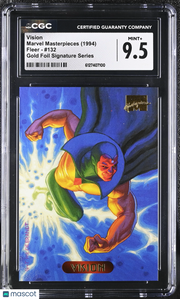1994 Fleer Marvel Masterpieces Vision #132 Gold Foil Signature Series CGC 9.5