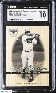 1999 Upper Deck Century Legends Jackie Robinson Epic Milestones #EM2 CGC 10