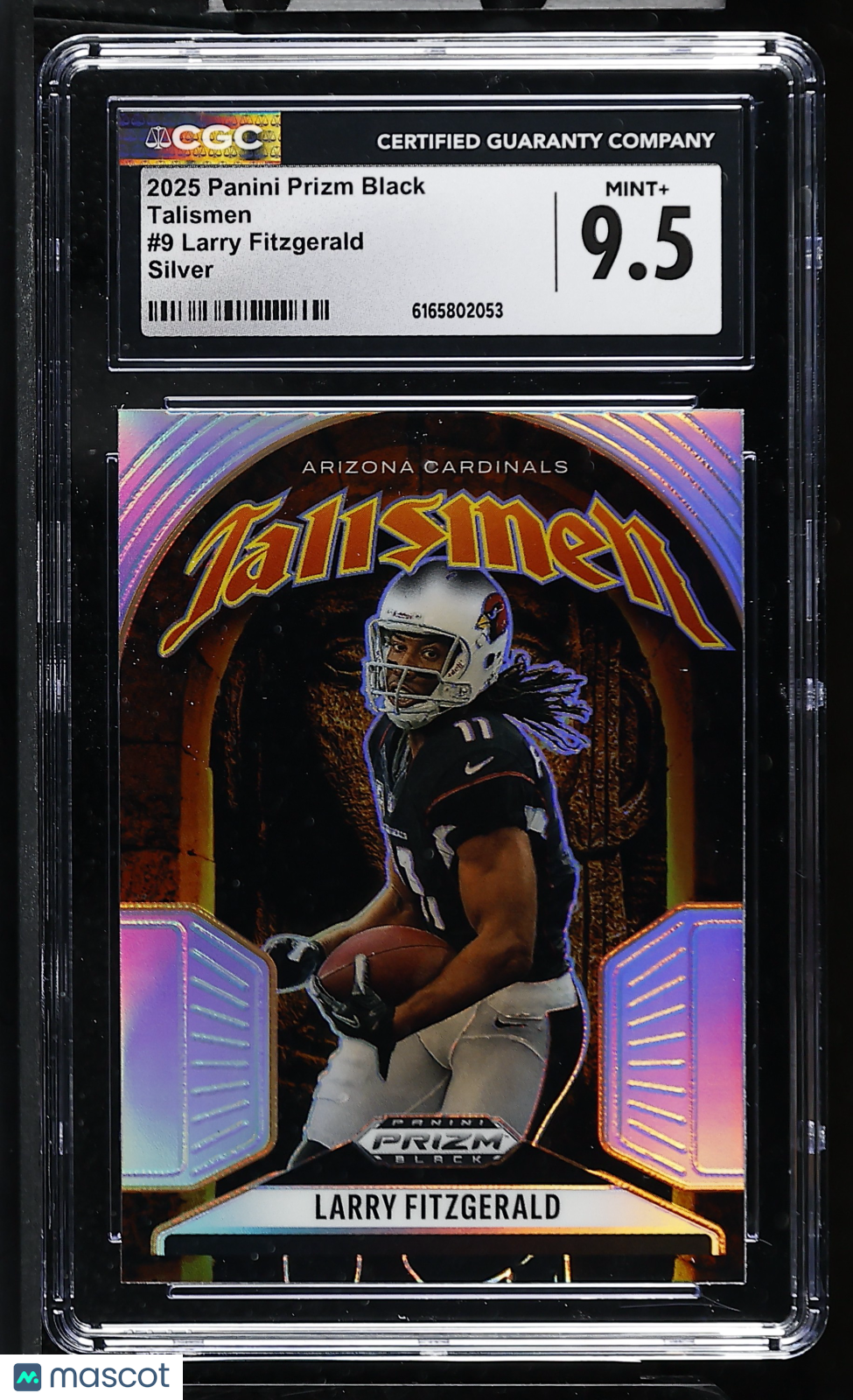 2025 Panini Prizm Black Larry Fitzgerald Silver Talismen #9 CGC 9.5 Cardinals