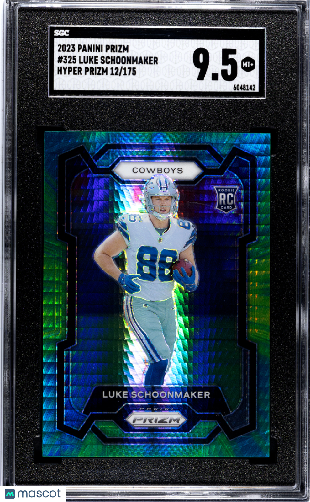 2023 Panini Prizm Luke Schoonmaker Hyper /175 Rookie #325 SGC 9.5 Dallas Cowboys