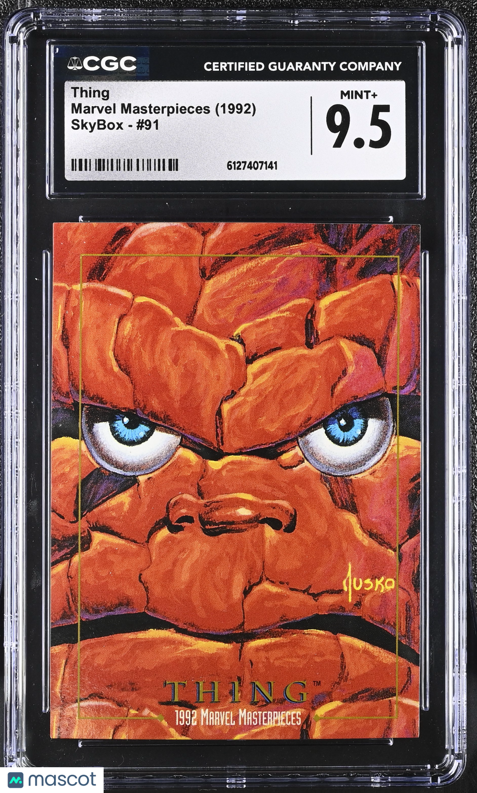 1992 Skybox Marvel Masterpieces Thing #91 CGC 9.5