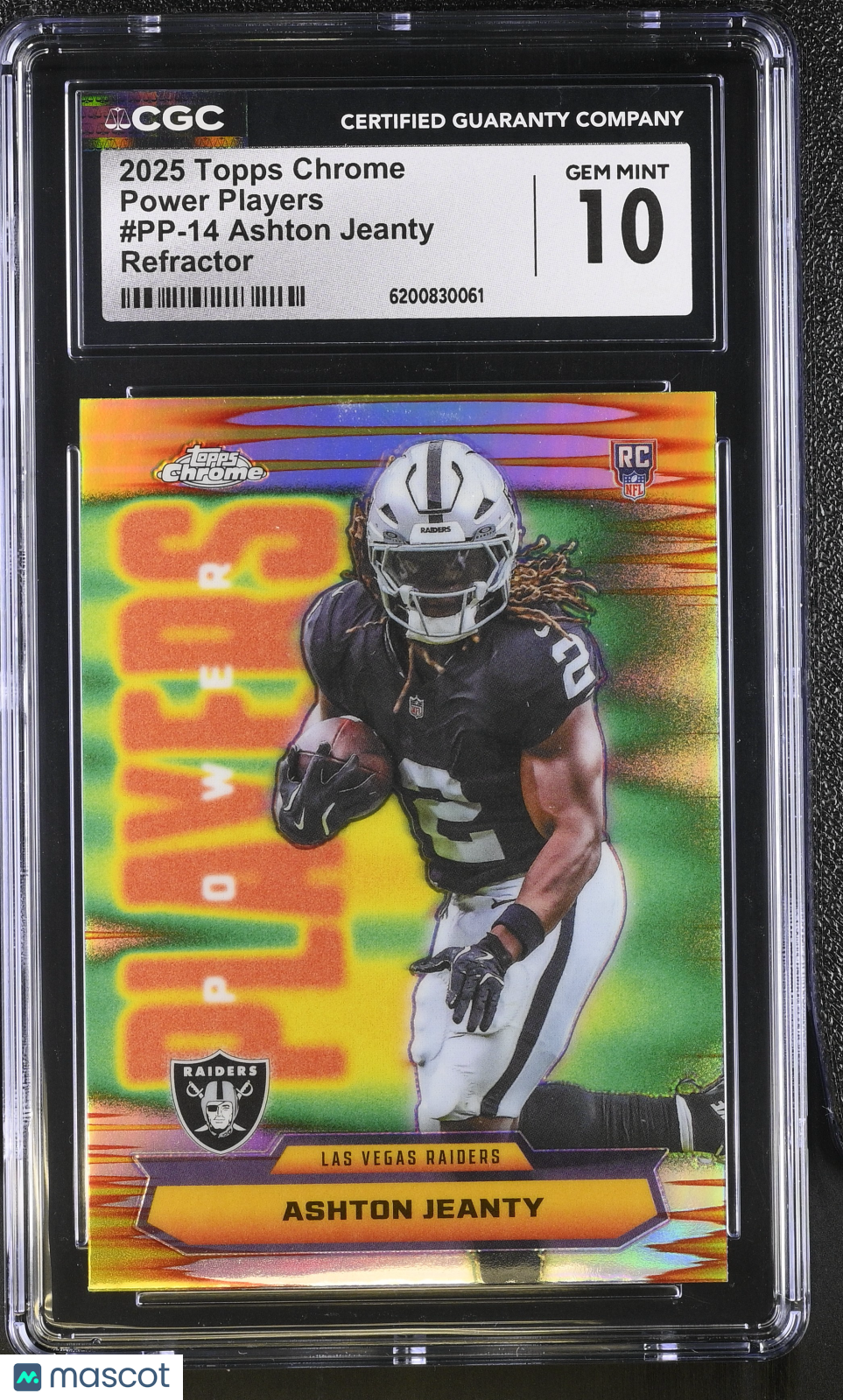 2025 Topps Chrome Ashton Jeanty Refractor Rookie Power Players #PP-14 CGC 10