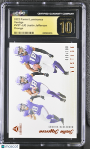 2022 Luminance Justin Jefferson Orange /100 Vestige JJE CGC 10 Pristine Vikings