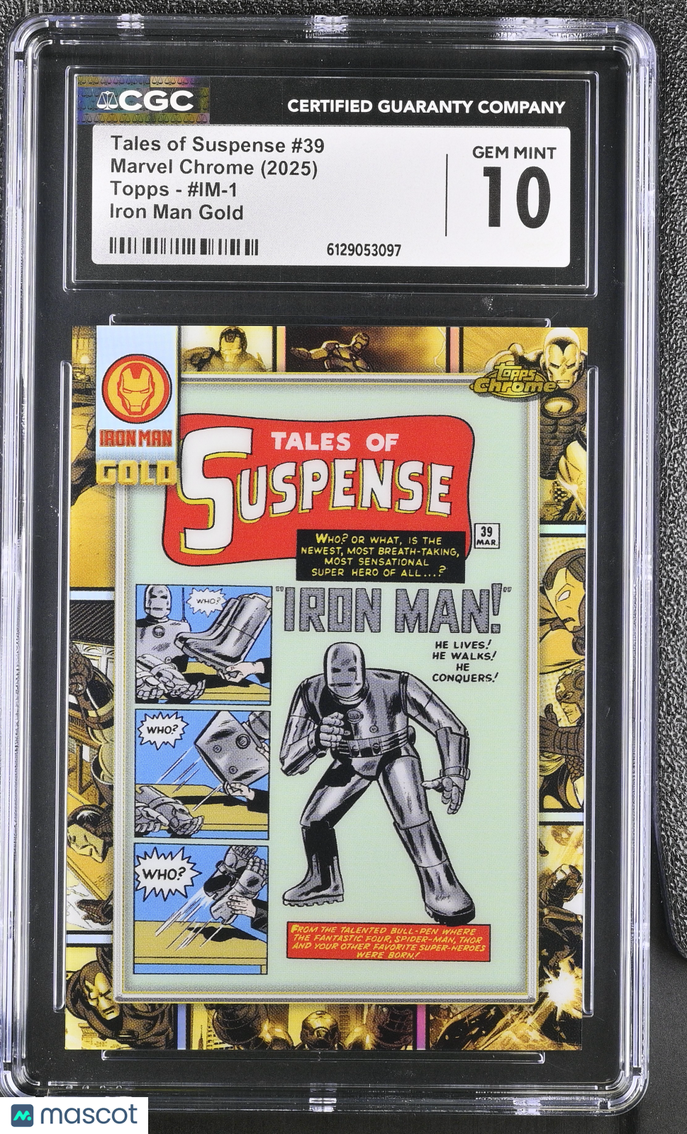 2025 Topps Marvel Chrome Tales of Suspense #39 #IM-1 Iron Man Gold CGC 10
