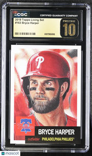 2019 Topps Living Set Bryce Harper #163 CGC 10 Pristine Philadelphia Phillies