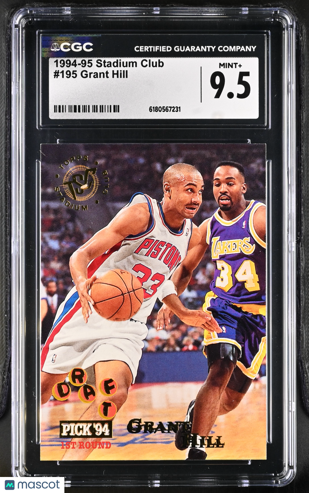 1994-95 Stadium Club Grant Hill Rookie #195 CGC 9.5 Detroit Pistons