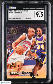 1994-95 Stadium Club Grant Hill Rookie #195 CGC 9.5 Detroit Pistons