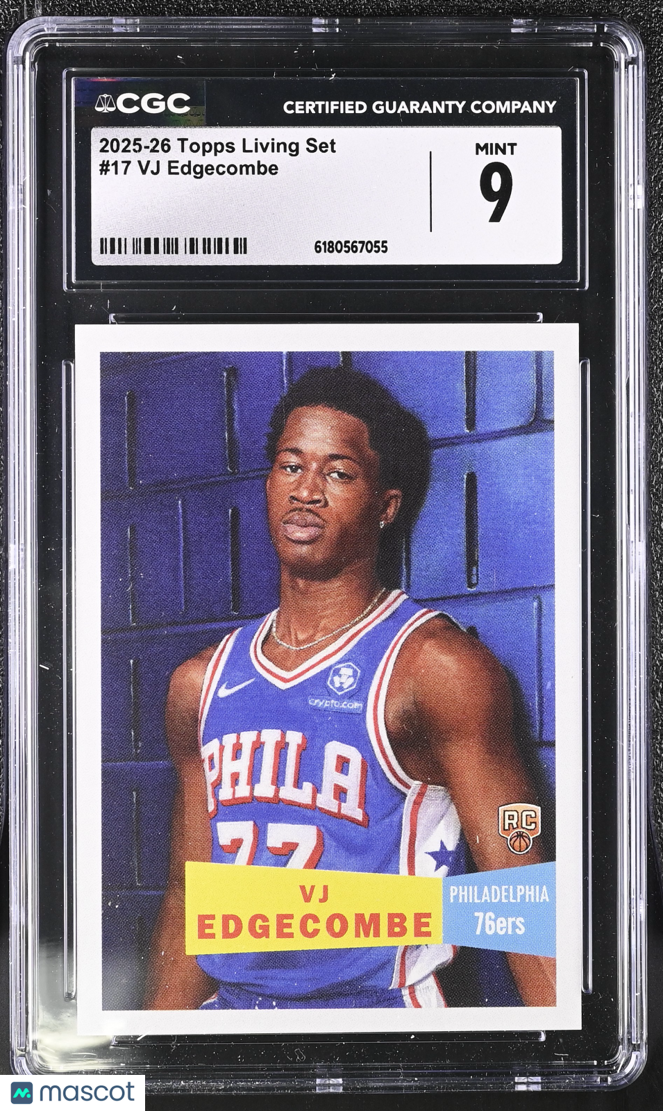 2025-26 Topps Living Set VJ Edgecombe Rookie #17 CGC 9 Philadelphia 76ers