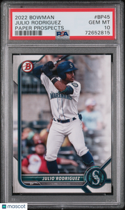 2022 Bowman Paper Prospects Julio Rodriguez Rookie #BP45 PSA 10 Seattle Mariners