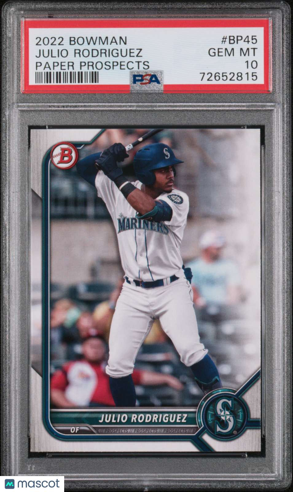 2022 Bowman Paper Prospects Julio Rodriguez Rookie #BP45 PSA 10 Seattle Mariners