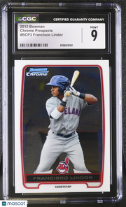 2012 Bowman Francisco Lindor #BCP3 Chrome Prospects CGC 9