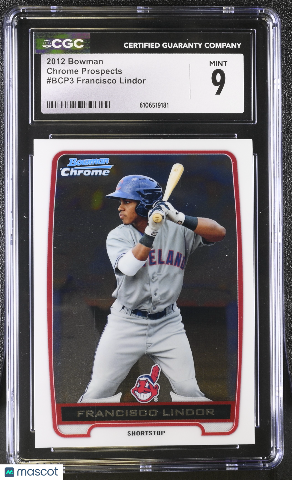 2012 Bowman Francisco Lindor #BCP3 Chrome Prospects CGC 9