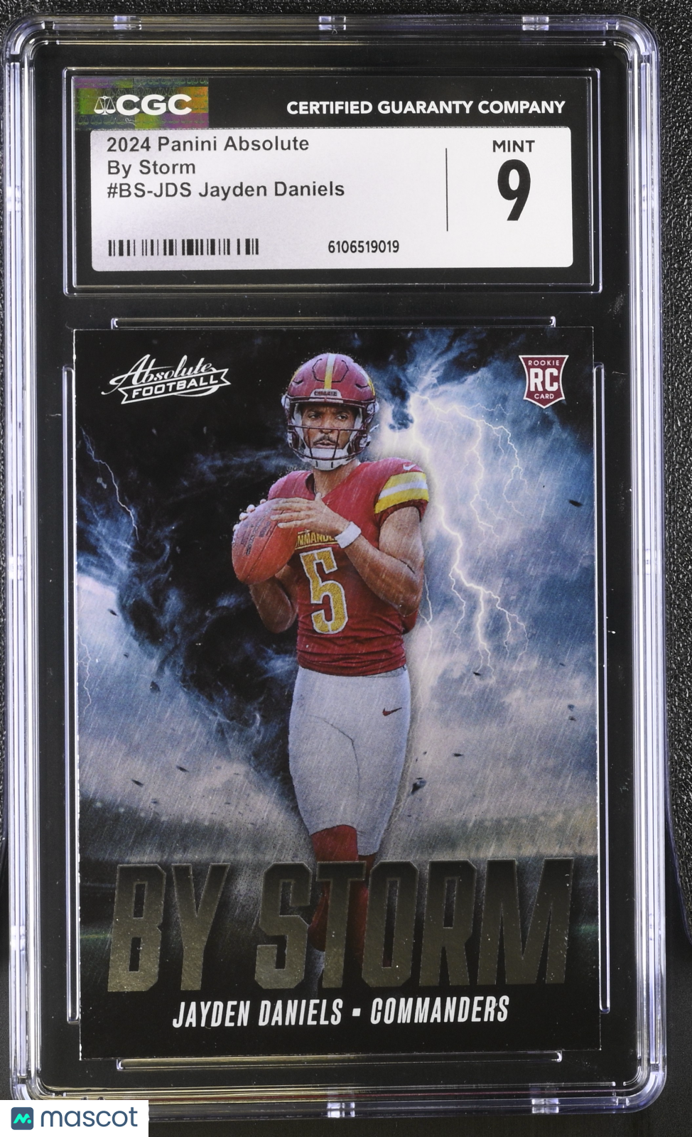 2024 Panini Absolute Jayden Daniels By Storm #BS-JDS CGC 9 Washington Commanders