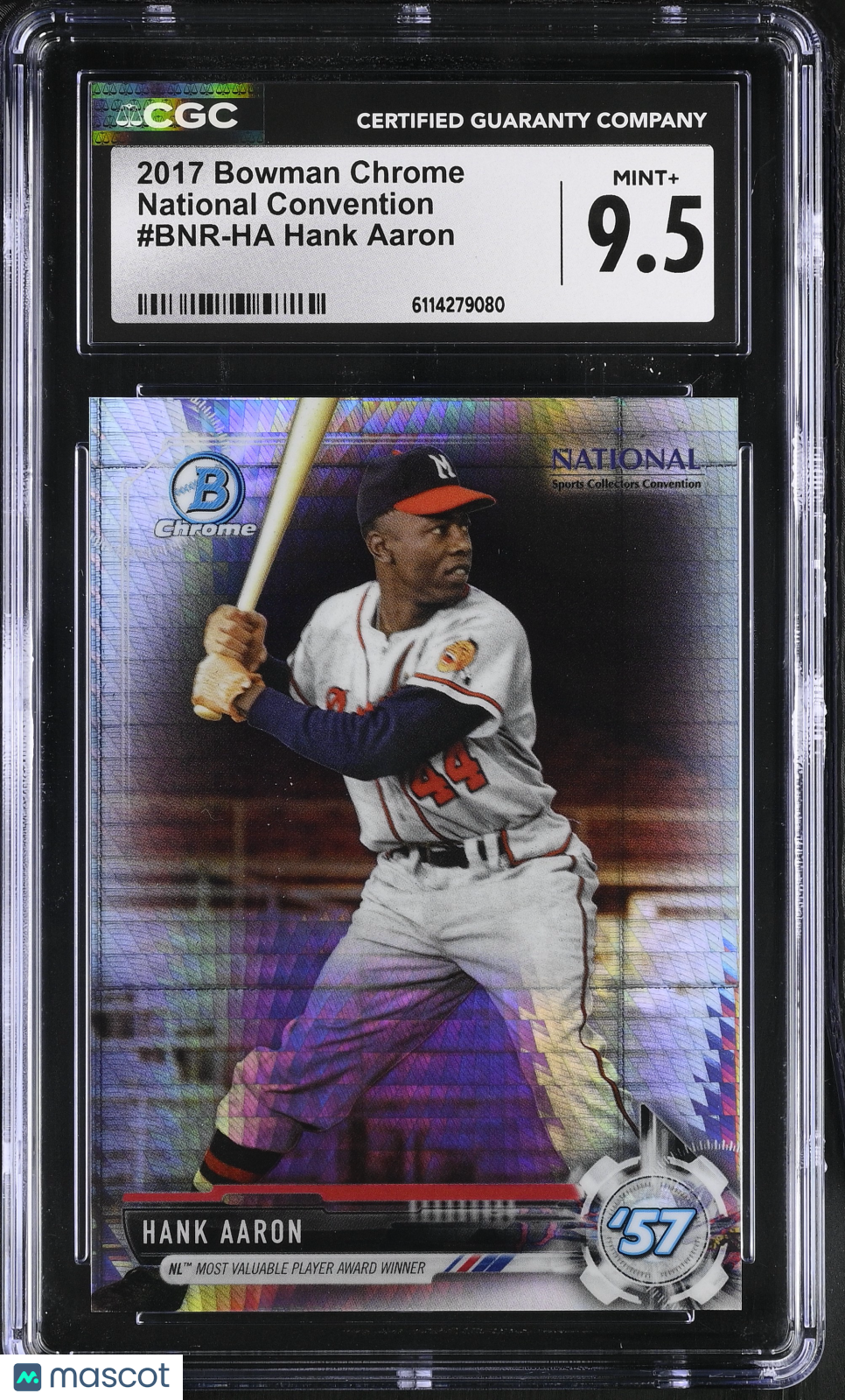2017 Bowman Chrome Hank Aaron National Convention #BNR-HA CGC 9.5