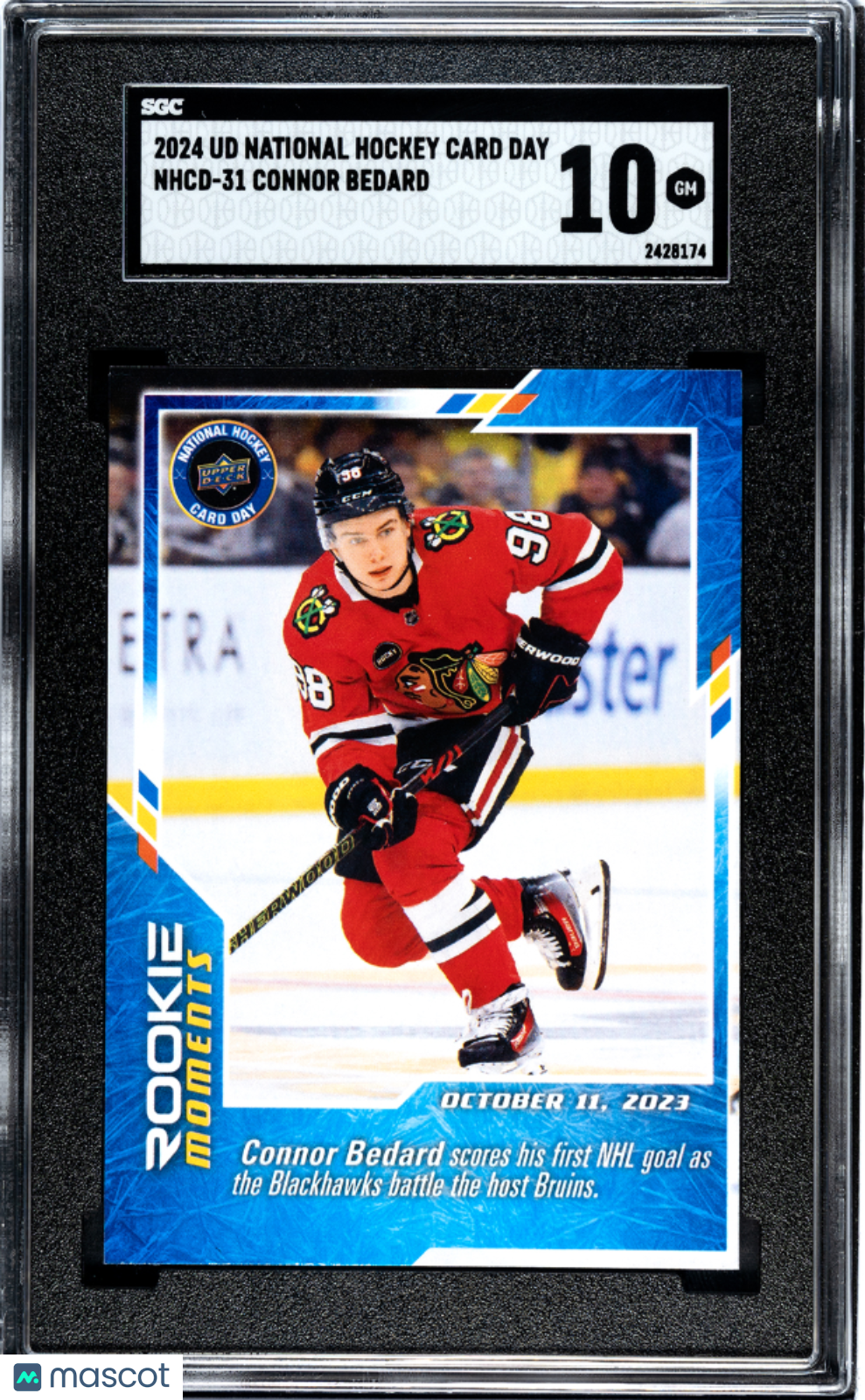 2024 Upper Deck National Hockey Card Day Connor Bedard #NHCD-31 SGC 10
