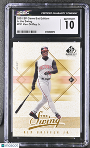 2001 SP Game Bat Edition Ken Griffey Jr. In the Swing #IS1 CGC 10 Reds