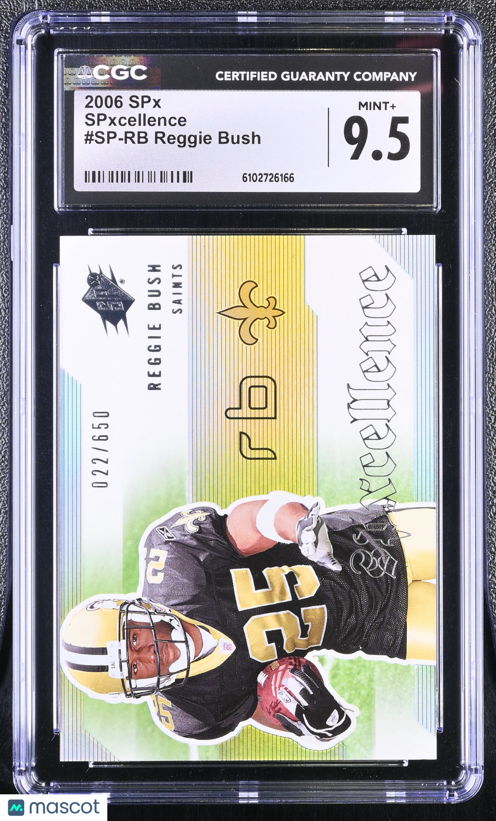 2006 SPX Reggie Bush /650 Rookie SPxcellence #SP-RB CGC 9.5 New Orleans Saints