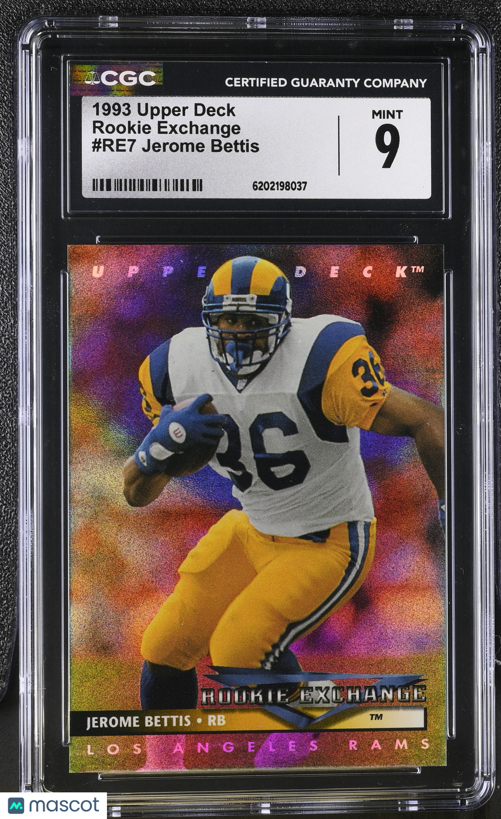 1993 Upper Deck Jerome Bettis Rookie Rookie Exchange #RE7 CGC 9 St. Louis Rams