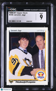 1990-91 Upper Deck Jaromir Jagr Rookie #356 CGC 9 Pittsburgh Penguins