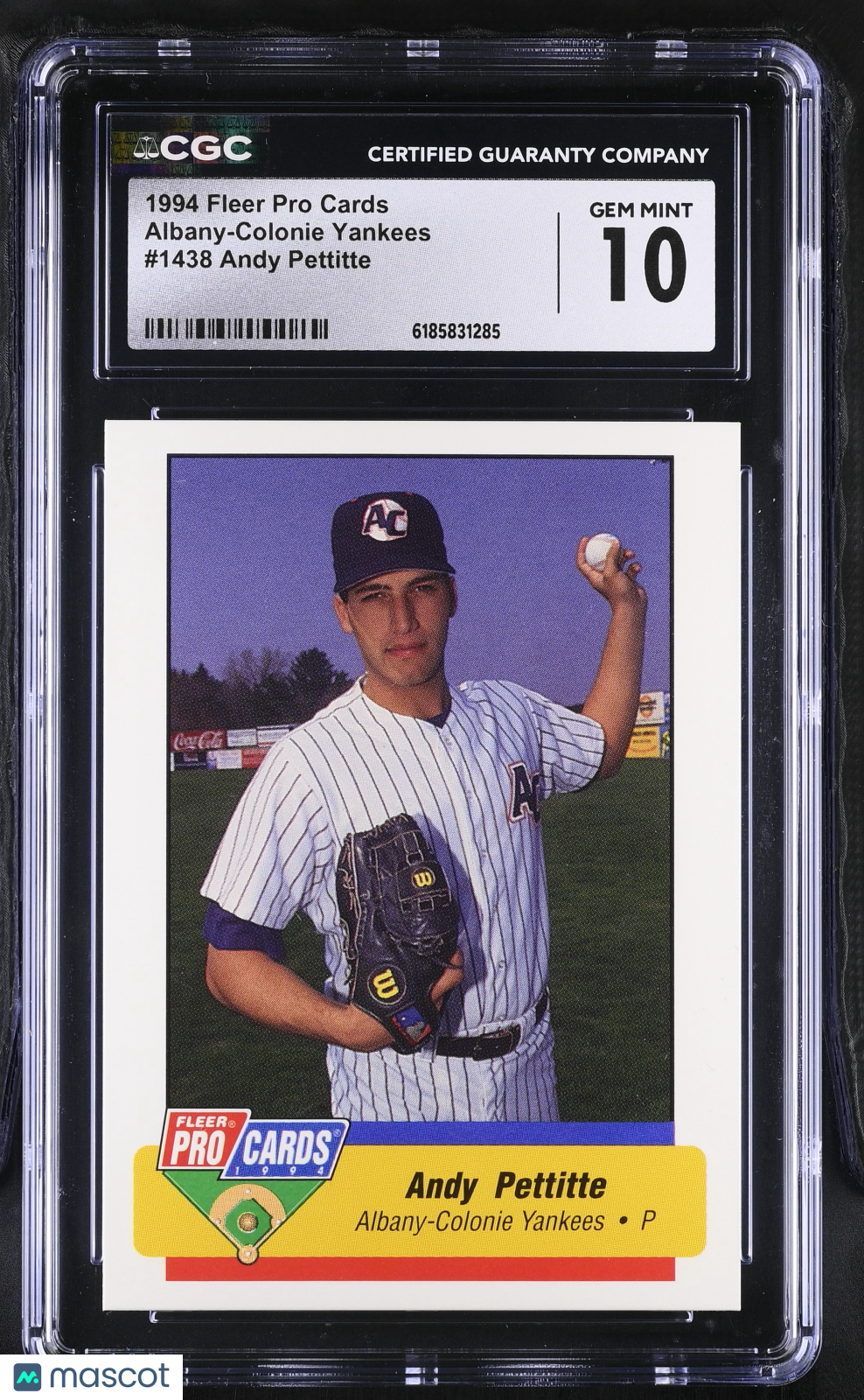 1994 Fleer Pro Cards Andy Pettitte Rookie Albany-Colonie Yankees #1438 CGC 10