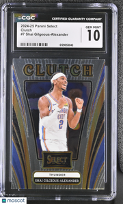 2024-25 Panini Select Shai Gilgeous-Alexander Clutch #7 CGC 10 Thunder