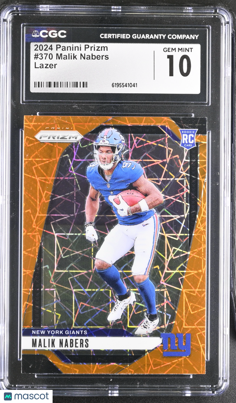 2024 Panini Prizm Malik Nabers Lazer Rookie #370 CGC 10 New York Giants
