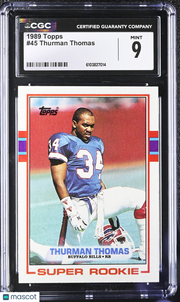 1989 Topps Thurman Thomas Rookie #45 CGC 9 Buffalo Bills
