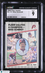1989 Fleer Update Mike Schmidt #U-131 CGC 9 Philadelphia Phillies