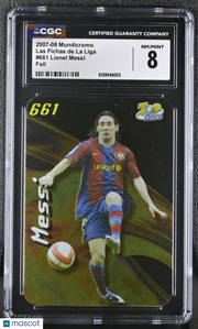 2007-08 Mundicromo Lionel Messi Foil Las Fichas de La Liga #661 CGC 8